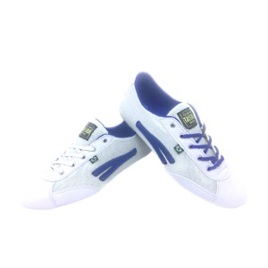 Sapatilha Slim Branca com listra Azul marinho