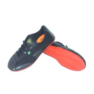 Sapatilha "Dan&ccedil;a" Preta com brilho e sola Vermelha