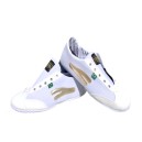 Sapatilha Slim Branca com listra Ouro