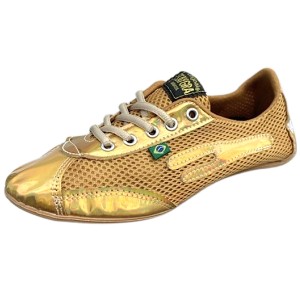 Sapatilha "Dan&ccedil;a" Laranja e Ouro